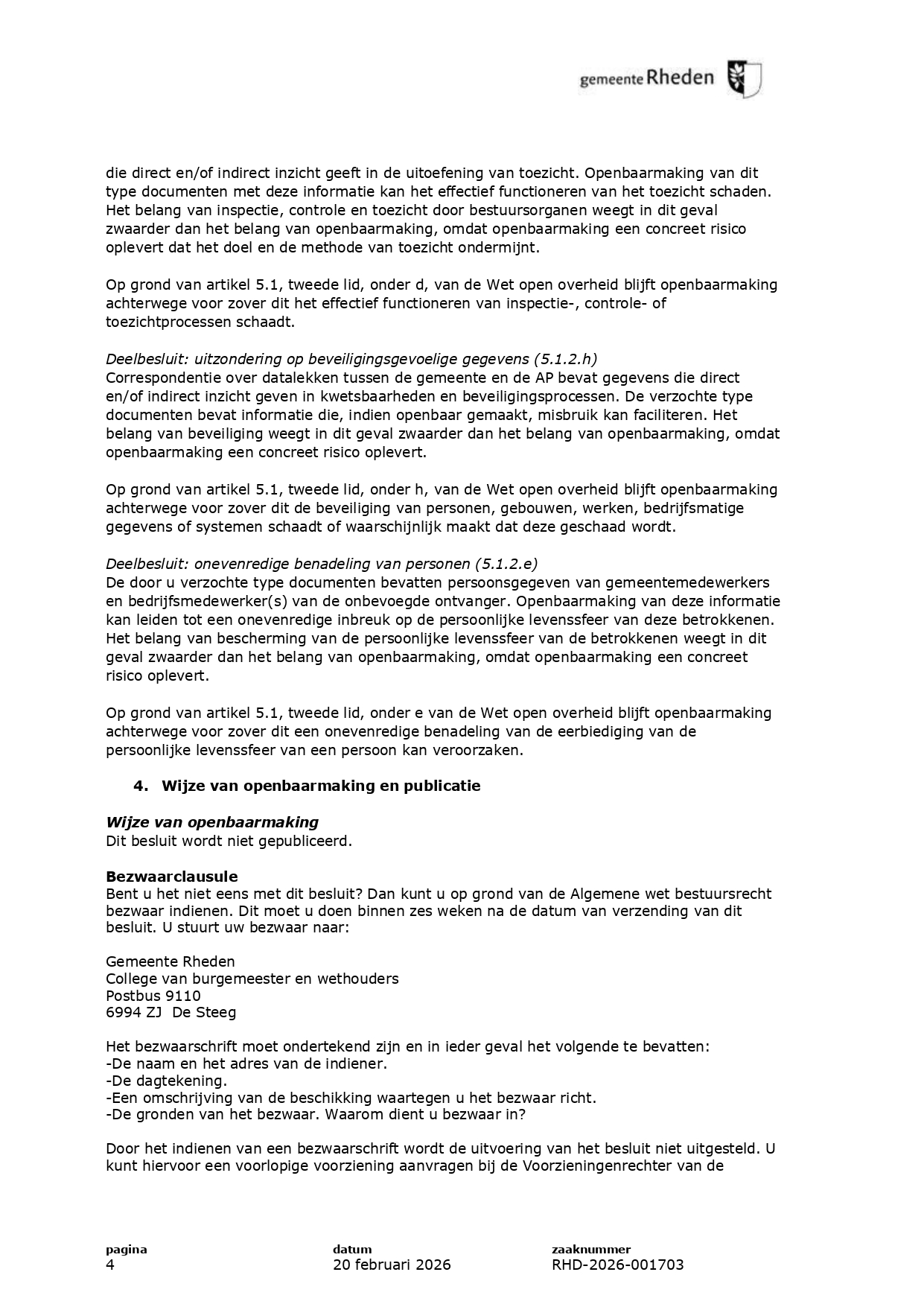 Besluit RHD-2026-001703