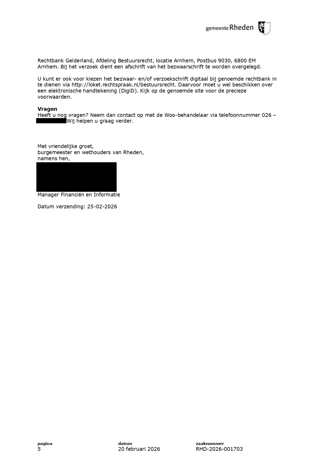 Besluit RHD-2026-001703